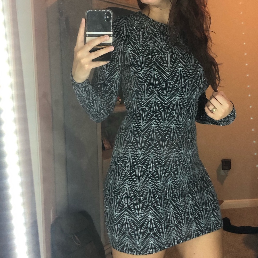 H&M Long Sleeve Glitter Dress